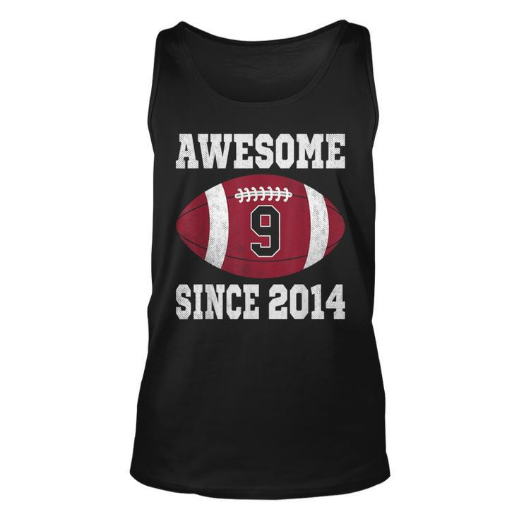 9Th Birthday Football Player 9 Years Old Vintage Sports Tank Top
