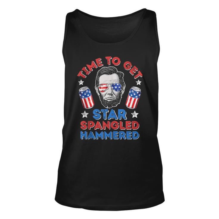 Abe Lincoln 4Th Of July Time To Get Star Spangled Hammered  Unisex Tank Top