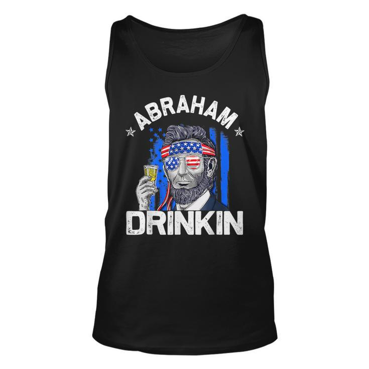 Abraham Drinkin  Funny Abe Lincoln Merica Usa July 4Th  Unisex Tank Top
