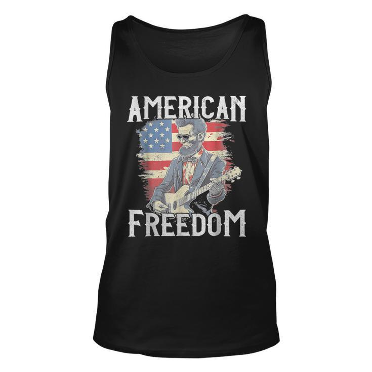 Abraham Lincoln 4Th Of July American Flag Country Rock Music Tank Top