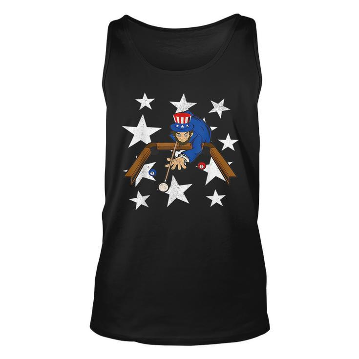 Abraham Lincoln Playing Billiards Funny 4Th Of July Poo  Unisex Tank Top