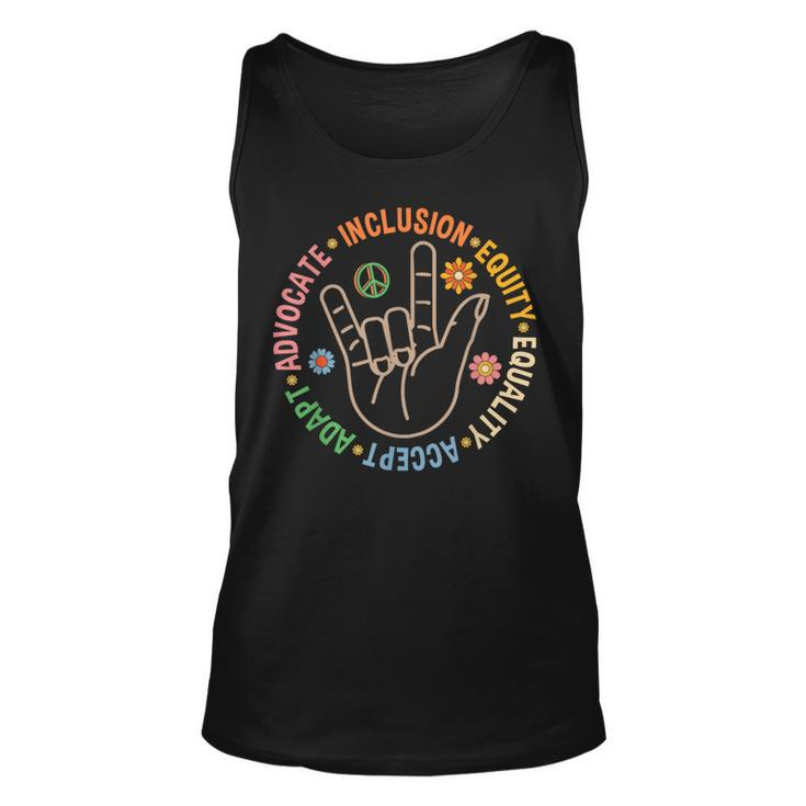 Accept Adapt Advocate Inclusion Equity Equality Tank Top