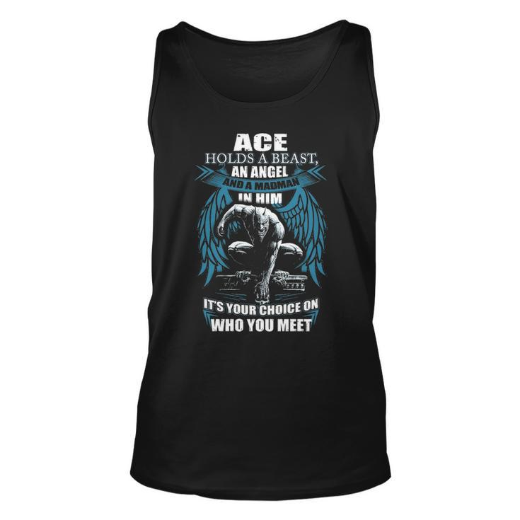 Ace Name Gift Ace And A Mad Man In Him V2 Unisex Tank Top