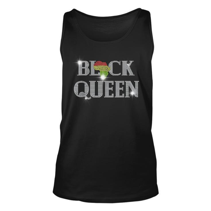 Afro Woman Black Queen Bling Rhinestone Black Queen Diamond Tank Top