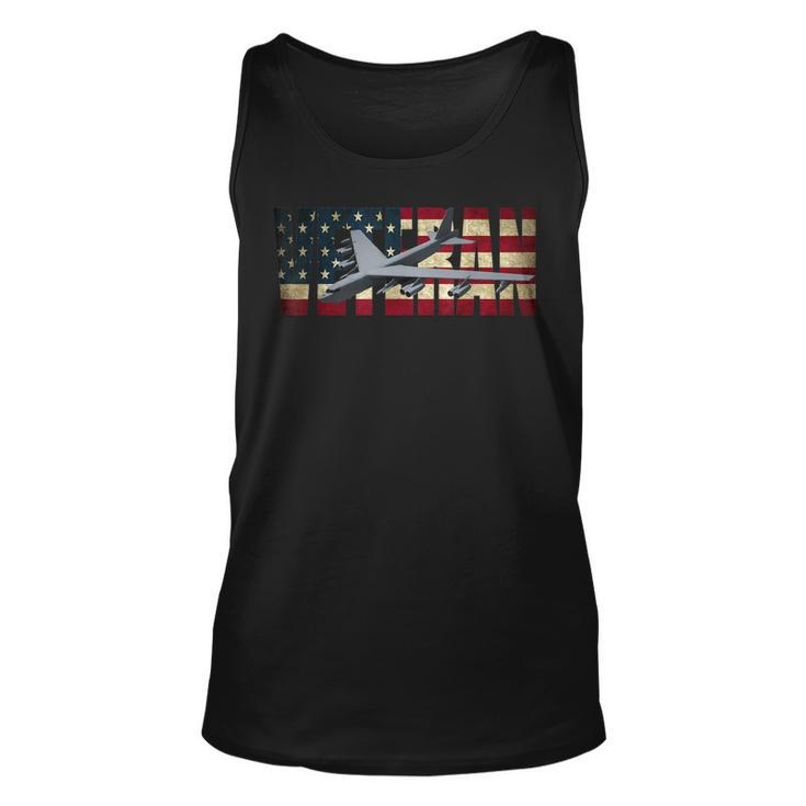 Air Force B52 Stratofortress Bomber  American Flag  Unisex Tank Top