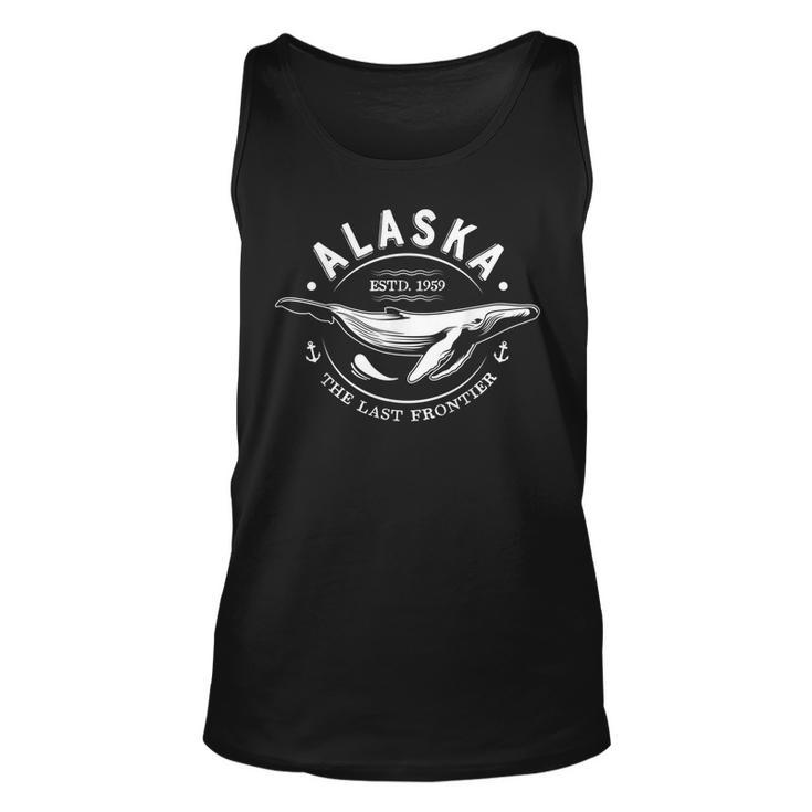 Alaska T  The Last Frontier Whale Home Cruise Gifts   Unisex Tank Top