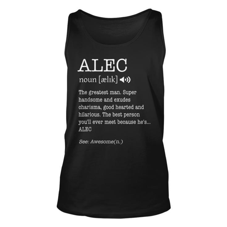 Alec Funny Adult Mens Name Definition Personalized Unisex Tank Top
