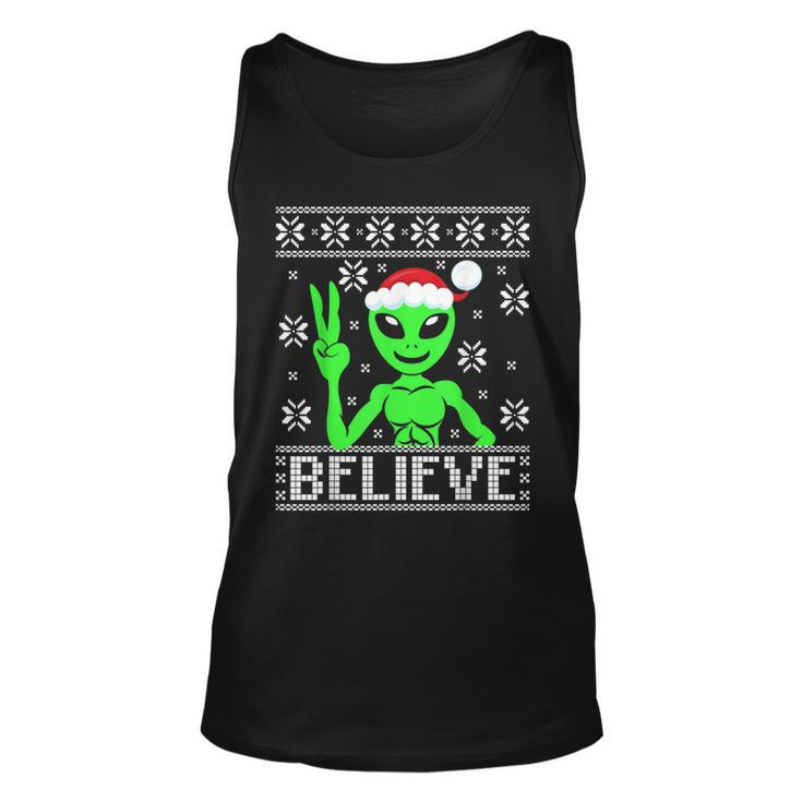Alien Believe Ugly Christmas Sweater Tank Top