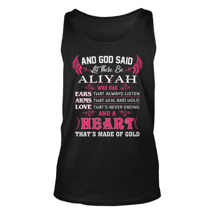 Aliyah Name Gift And God Said Let There Be Aliyah Unisex Tank Top
