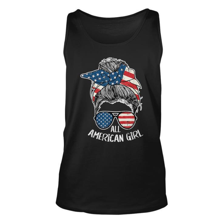 All American Girls 4Th Of July Messy Bun Hairdresser  Unisex Tank Top