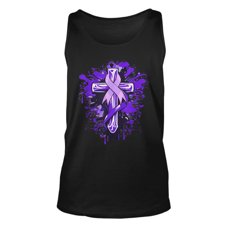 All Cancer Awareness Cross  All Cancer Month  Unisex Tank Top