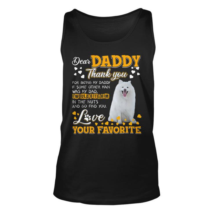 American Eskimo Dog Dear Daddy Thank You For Being My Daddy Unisex Tank Top