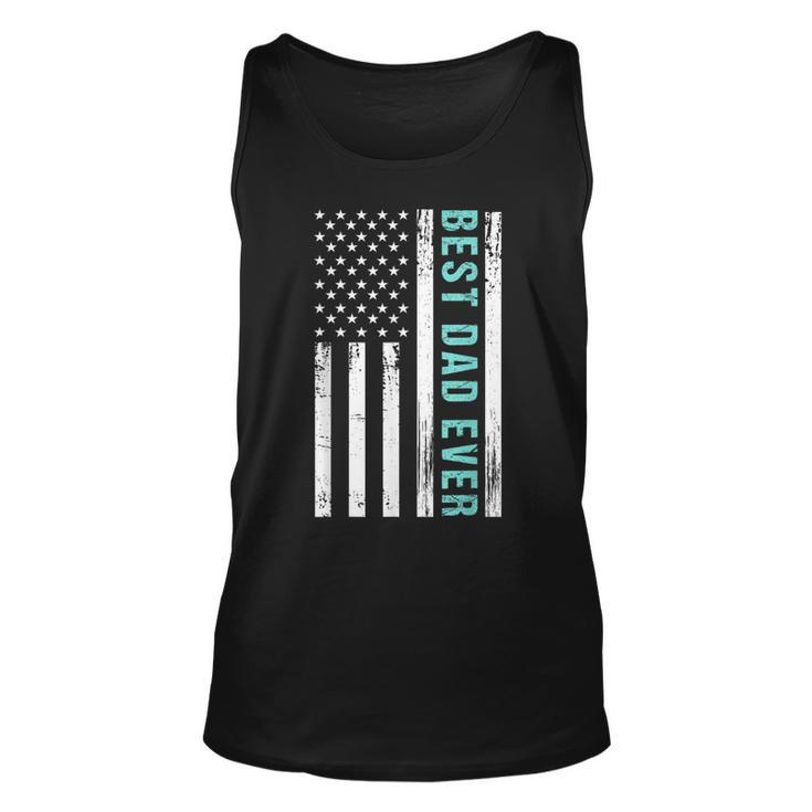 American Flag Best Dad Ever Fathers Day  Unisex Tank Top