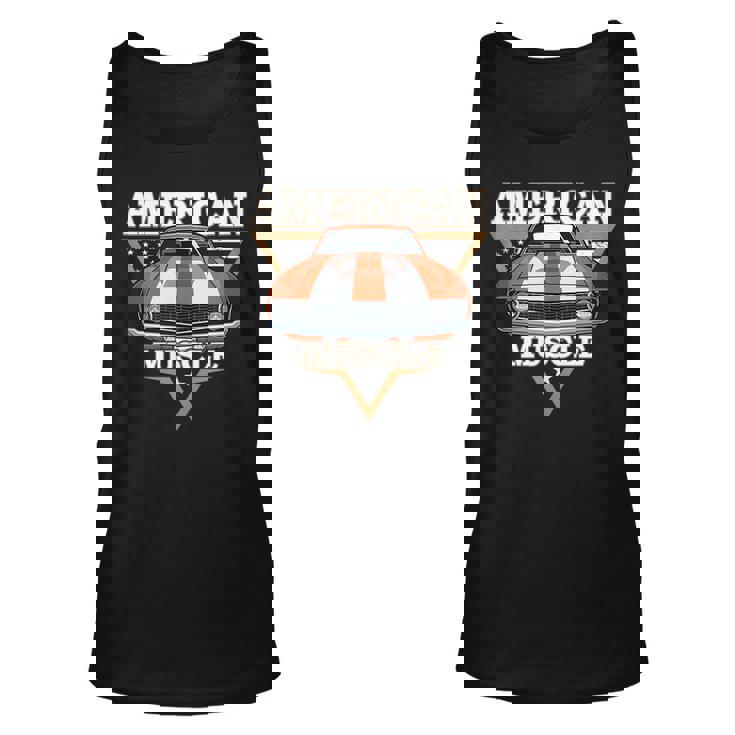 American Flag Vintage Muscle Car Hot Rod And Muscle Car Unisex Tank Top