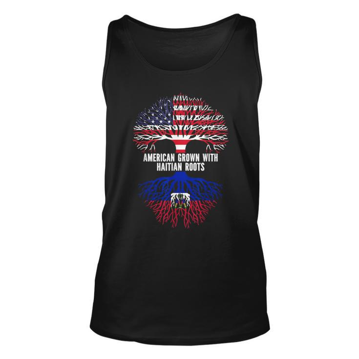 American Grown With Haitian Roots Usa Flag  Unisex Tank Top