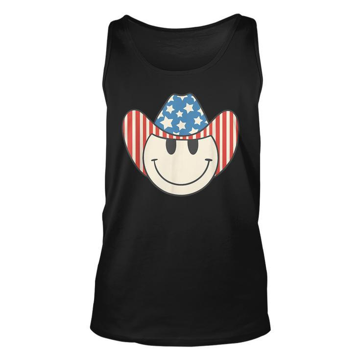 American Smile Face Cowboy Cowgirl 4Th Of July Howdy Rodeo  Unisex Tank Top