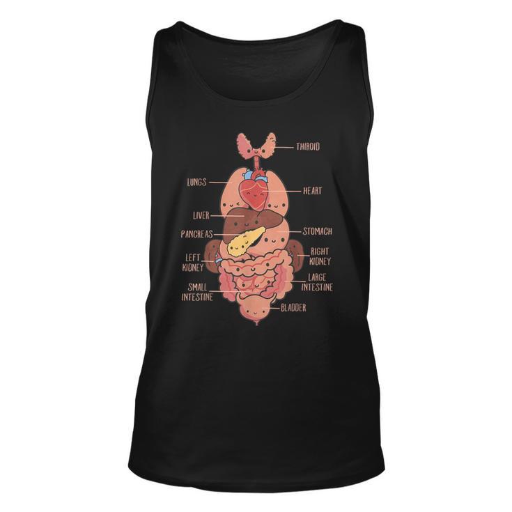 Anatomy Human Torso Cute Heart Lungs Organs Medical Graphic Tank Top