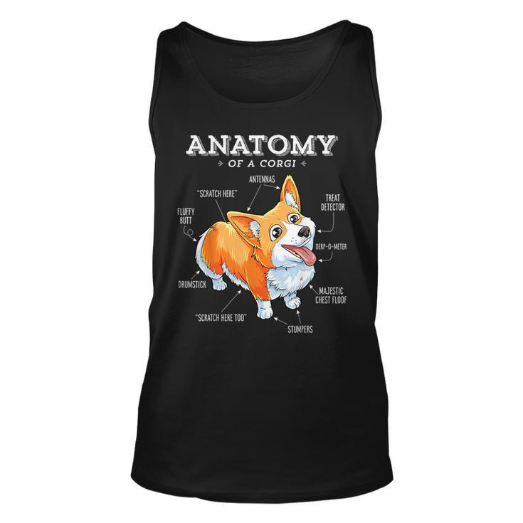 Anatomy Of A Corgi  Funny Corgis Dog Puppy    Unisex Tank Top