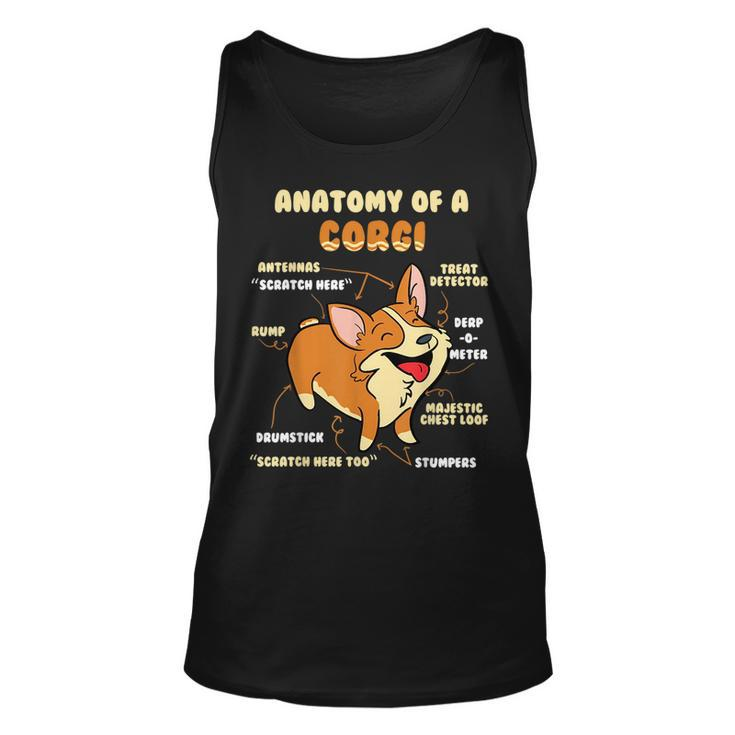 Anatomy Of A Corgi Pet Dog Lover  Unisex Tank Top