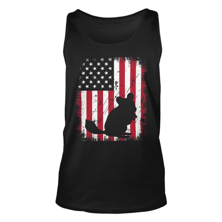 Animal Lover Vintage American Flag 4Th Of July Chinchilla Unisex Tank Top