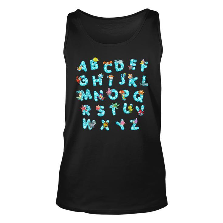 Animals Alphabet Back To School Cute First Day Of School Tank Top