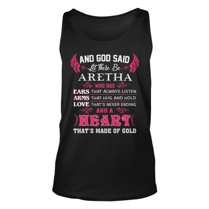 Aretha Name Gift And God Said Let There Be Aretha V2 Unisex Tank Top