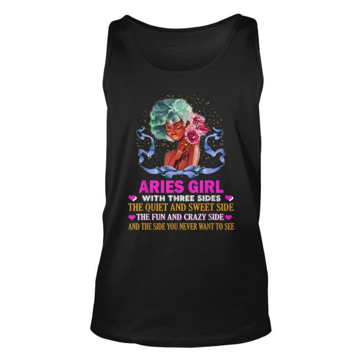 Aries Girl Has Three Sides Birthday Aries Funny Gifts Unisex Tank Top