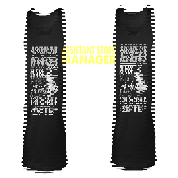 Assistant Store Manager Hearts Ninja Actual Job Title  Unisex Tank Top