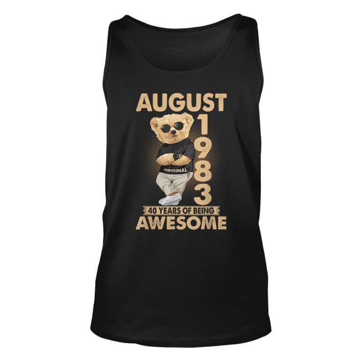 August 1983 40Th Birthday 2023 40 Years Of Being Awesome Tank Top