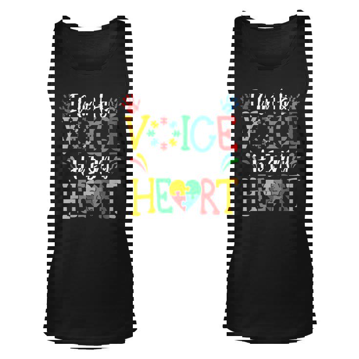 Autism I Am His Voice He Is My Heart Autism Awareness Month Unisex Tank Top