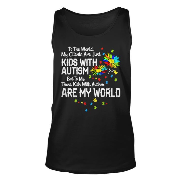 With Autism Are My World Bcba Rbt Aba Therapist Tank Top