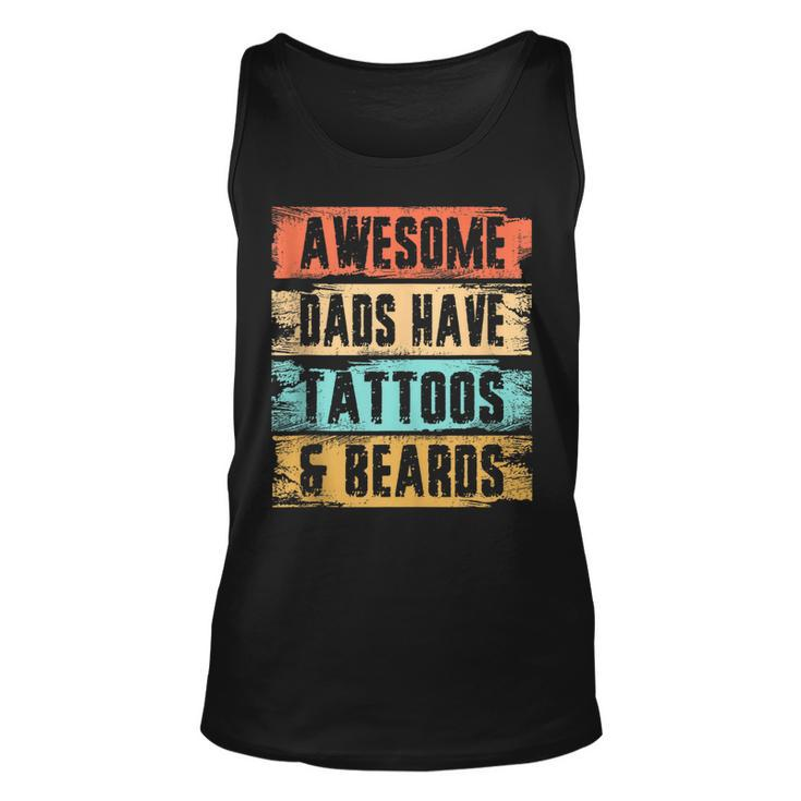 Awesome Dads Have Tattoos And Beards Vintage Fathers Day Men Tank Top