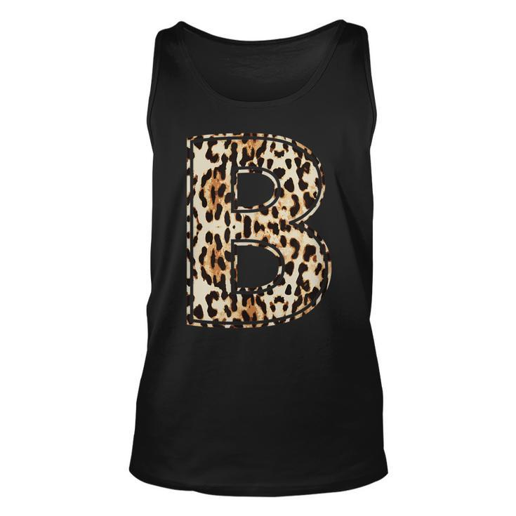 Awesome Letter B Initial Name Leopard Cheetah Print Unisex Tank Top