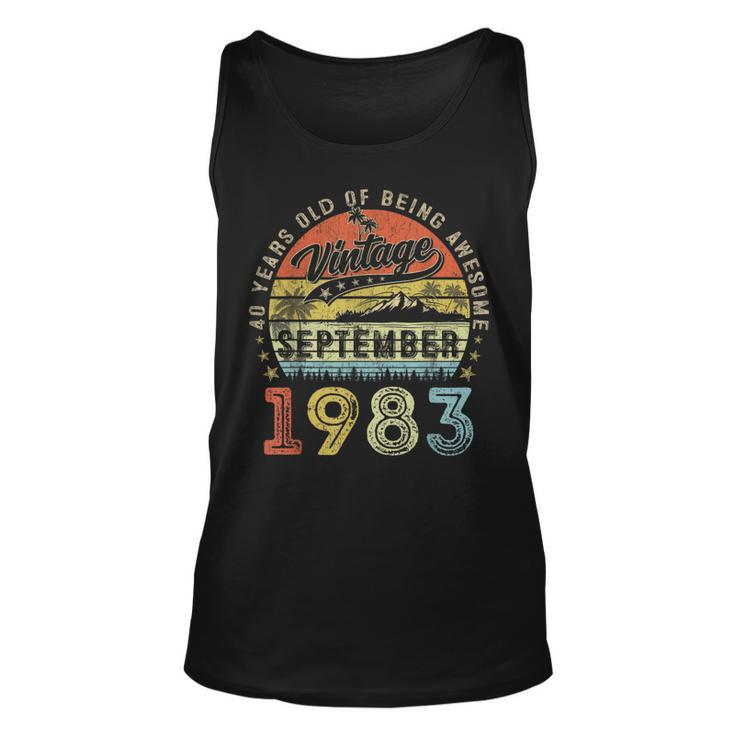 Awesome Since September 1983 Vintage 40Th Birthday Tank Top