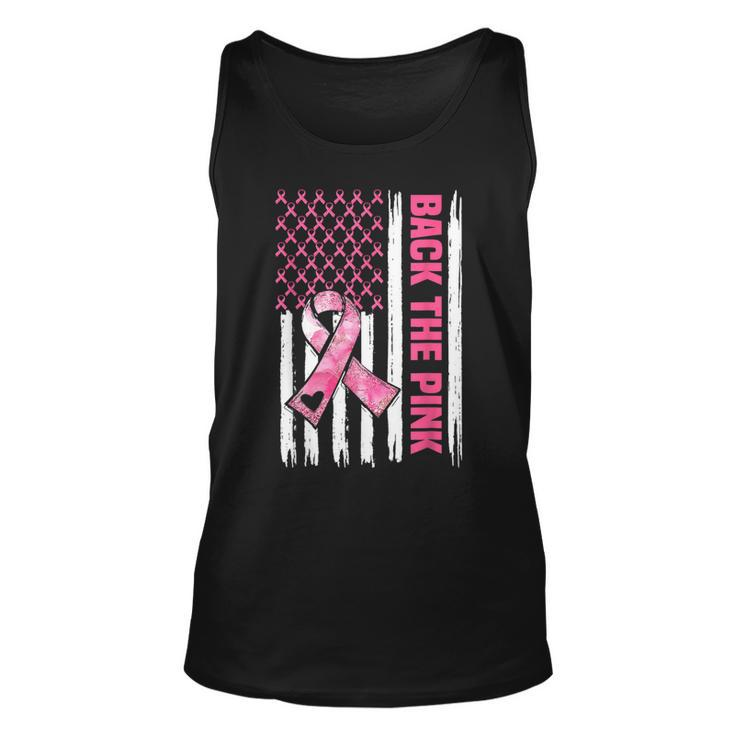 Back The Pink Warrior Flag American Breast Cancer Awareness Tank Top