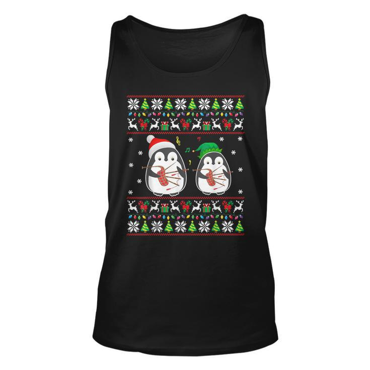 Bagpipes Ugly Christmas Sweater Elf Santa Penguin Matching Tank Top