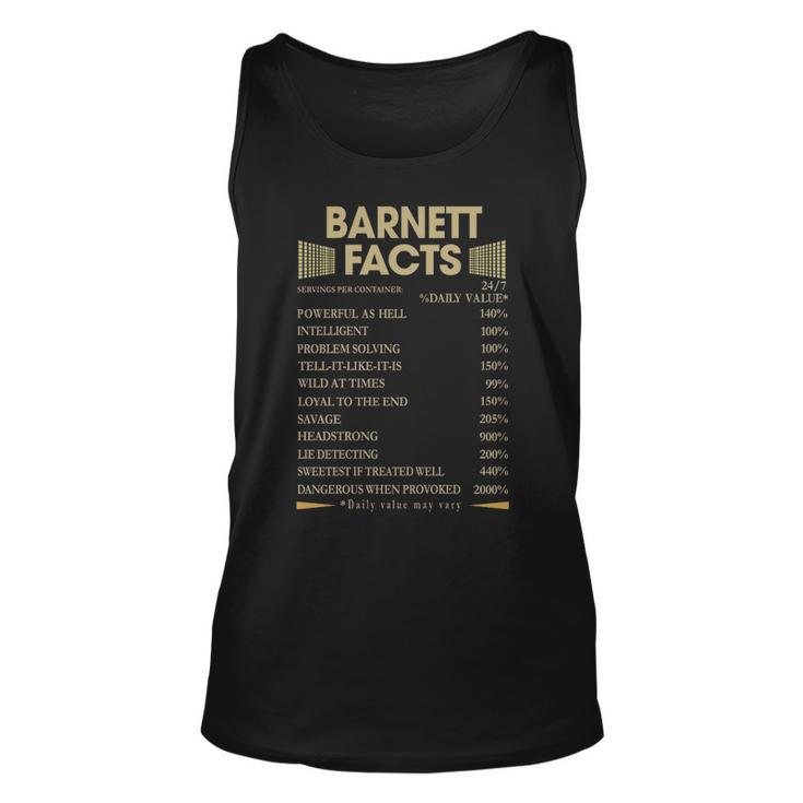 Barnett Name Gift Barnett Facts Unisex Tank Top