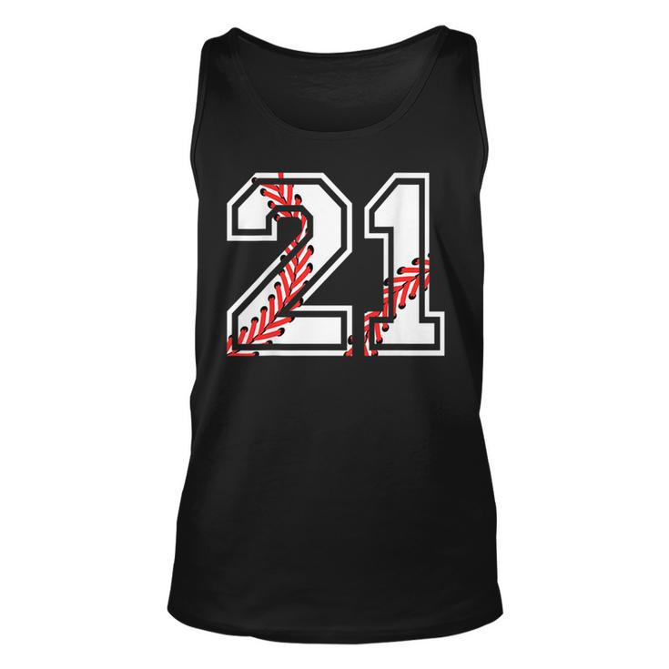 Baseball Number 21 Back For Player Team Gift  Unisex Tank Top