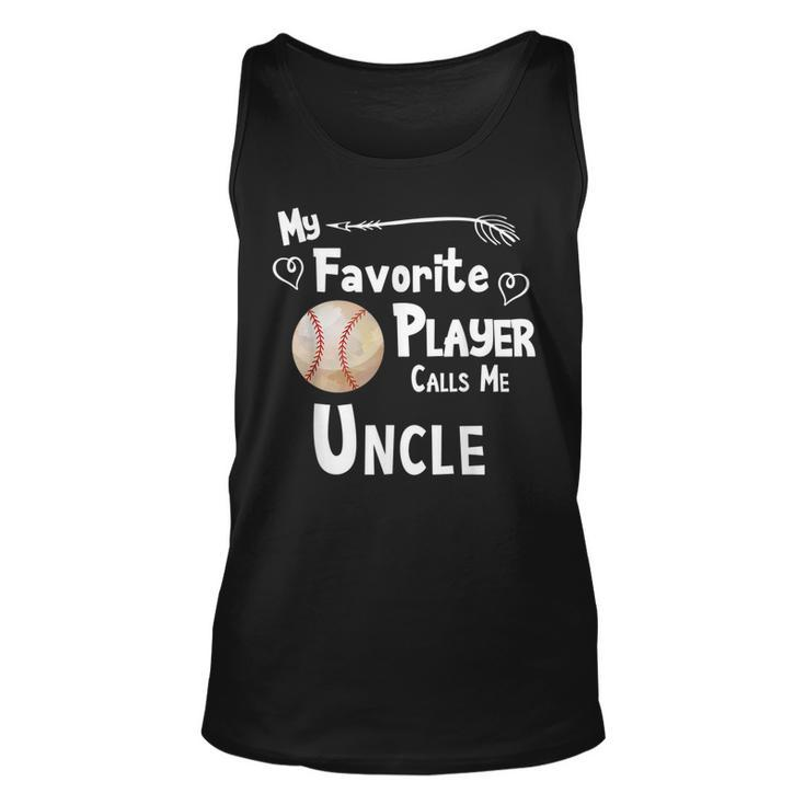 Baseball Softball  Favorite Player Calls Me Uncle Unisex Tank Top