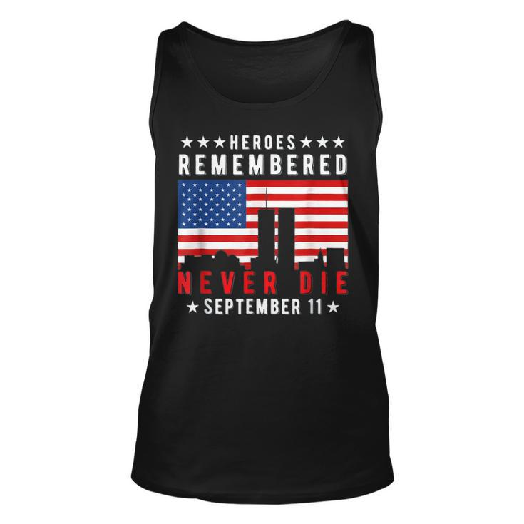 Basic Design American Flag Heroes Remember Day 911  Unisex Tank Top