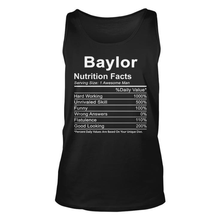 Baylor Name Funny Gift Baylor Nutrition Facts V2 Unisex Tank Top