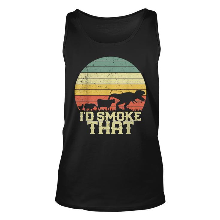 Bbq  Id Smoke That Smoking Grilling Dinosaur Funny  Unisex Tank Top