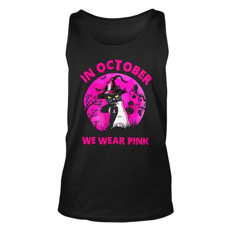 Bc Breast Cancer Awareness In October We Wear Pink Breast Cancer Awareness Cat Cancer Unisex Tank Top