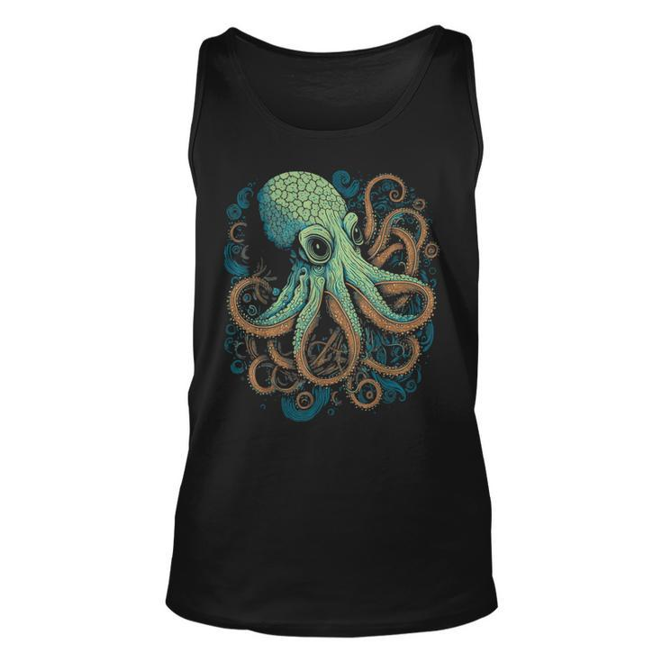 Beautiful Octopus Ocean Animal Lover Artistic Graphic  Unisex Tank Top