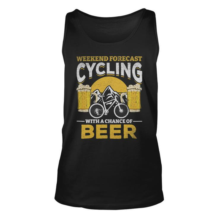 Beer Bicyclist Weekend Forecast Cycling With A Chance Of Beer Unisex Tank Top