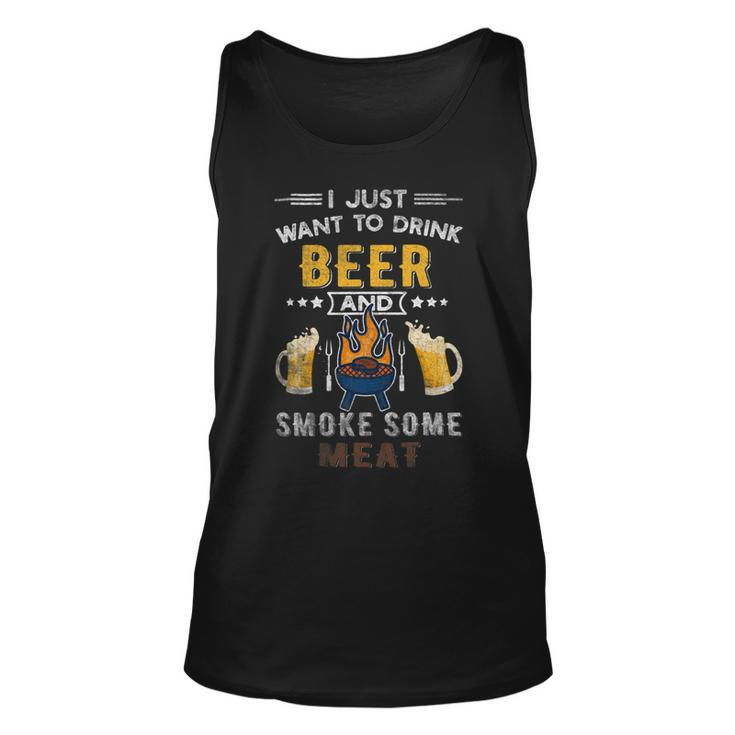 Beer Funny Bbq Chef Beer Smoked Meat Lover Summer Quote Grilling Unisex Tank Top