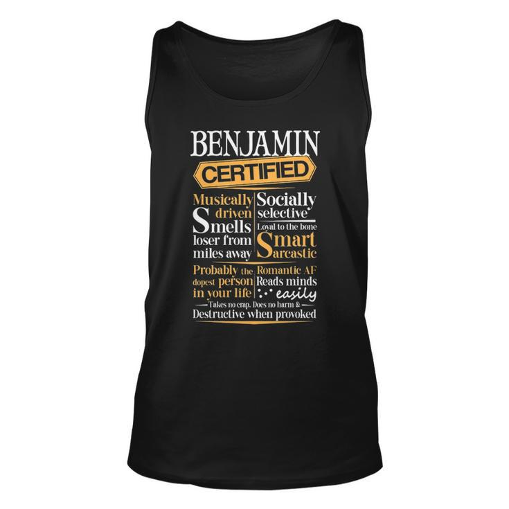 Benjamin Name Gift Certified Benjamin Unisex Tank Top