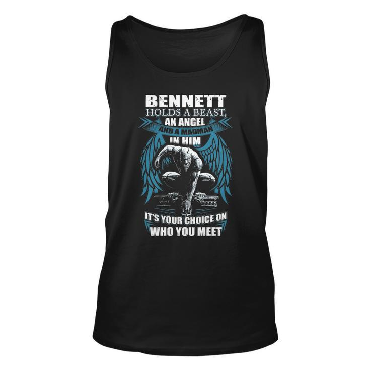 Bennett Name Gift Bennett And A Mad Man In Him V2 Unisex Tank Top