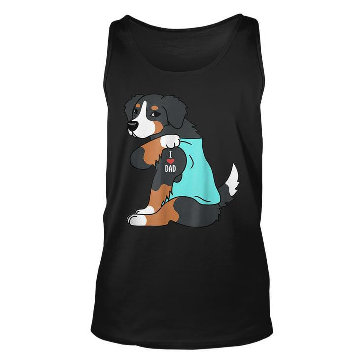 Bernese Mountain Dog I Love Dad Funny Dog Fathers Day Gift For Mens Unisex Tank Top