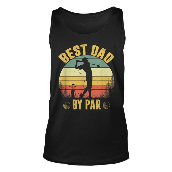 Best Dad By Par  Fathers Day Golfing Unisex Tank Top